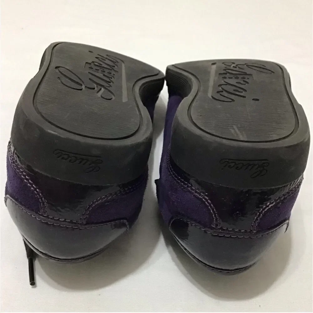 GUCCI Purple Suede Low Top Lace Up Sneakers Size 7 1/2